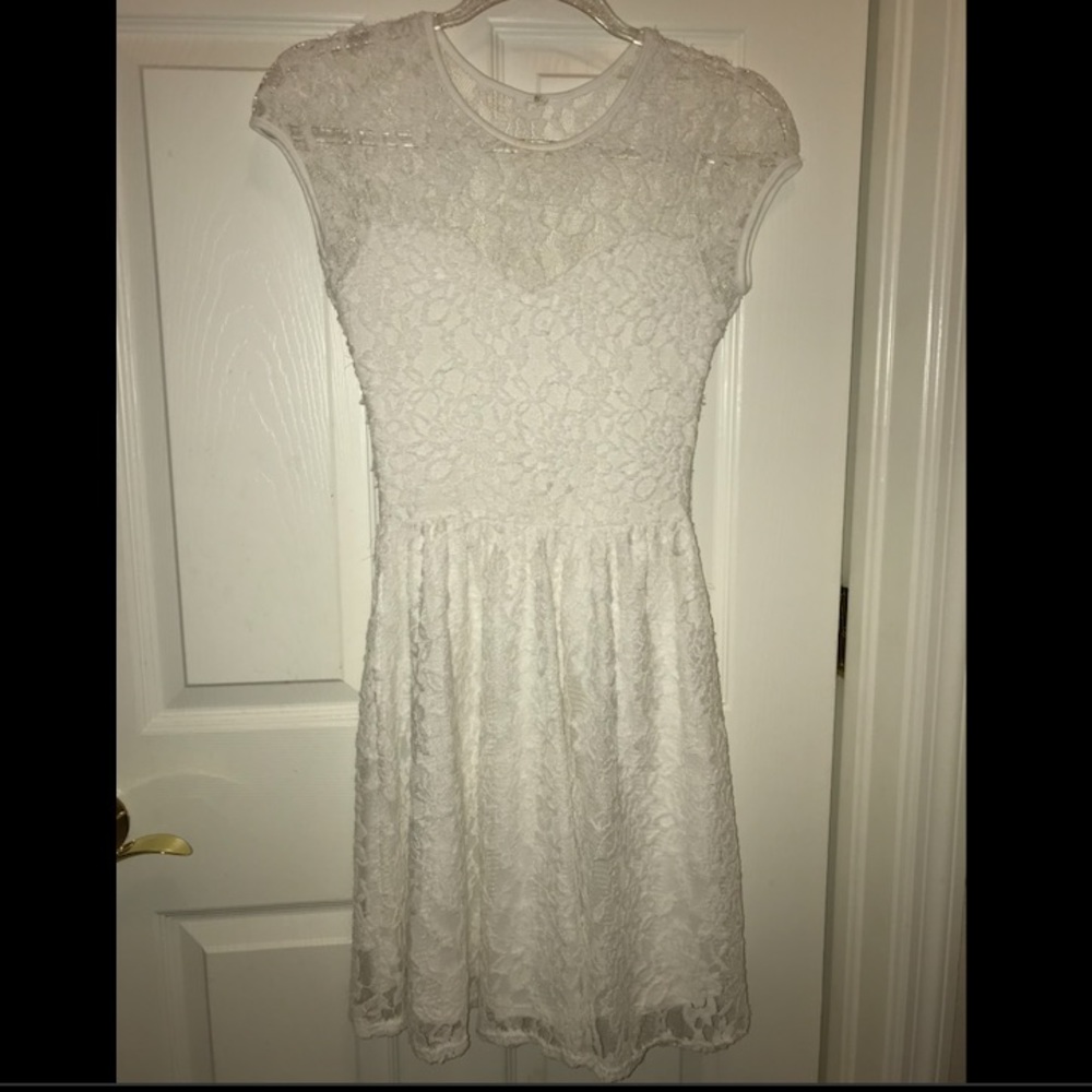 White floral lace dress